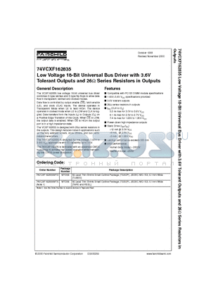 MTD56 datasheet - Low Voltage 18-Bit Universal Bus Driver with 3.6V Tolerant Outputs and 26 Series Resistors in Outputs