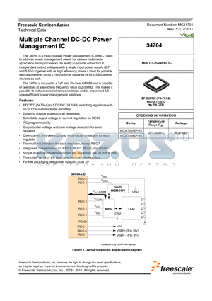 MC34704AR2 datasheet - Multiple Channel DC-DC Power Management IC