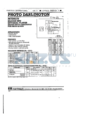 MTD6170 datasheet - PHOTO DARLINGTON