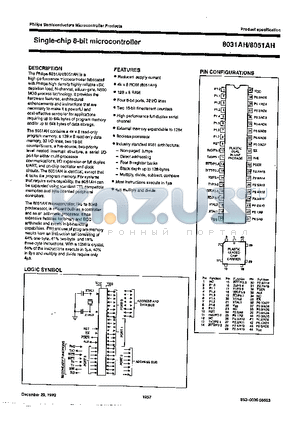 MAFB051AH-2P datasheet - SINGLE CHIP 8 BIT MICROCONTROLLER