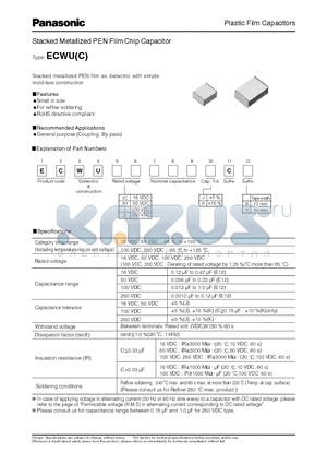 ECWU1H154JC9 datasheet - Plastic Film Capacitors