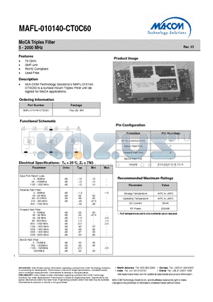 MAFL-010140-CT0C60 datasheet - MoCA Triplex Filter