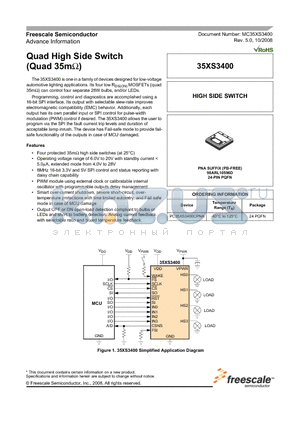 MC35XS3400 datasheet - Quad High Side Switch (Quad 35mY)