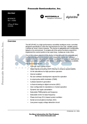 MC3PHACVP datasheet - 3-Phase AC Motor Controller