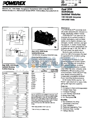 ED46 datasheet - Dual SCR/Diode Isolated modules