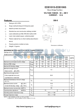 EDB103S datasheet - Silicon Bridge Rectifiers