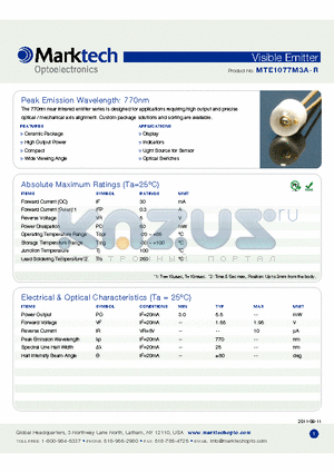 MTE1077M3A_R datasheet - Peak Emission Wavelength: 770nm