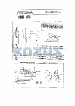 MC400 datasheet - EXPANDABLE 3-WIDE 3-INPUT AND-OR-INVERT GATE