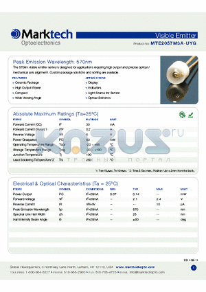 MTE2057M3A_UYG datasheet - Peak Emission Wavelength: 570nm