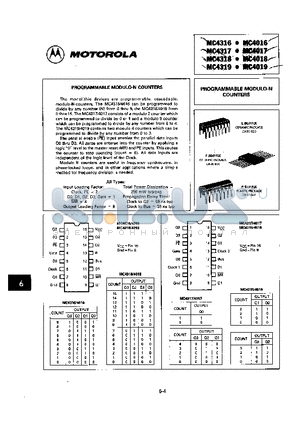 MC4016 datasheet - PROGRAMMABLE MODULO- N COUNTERS