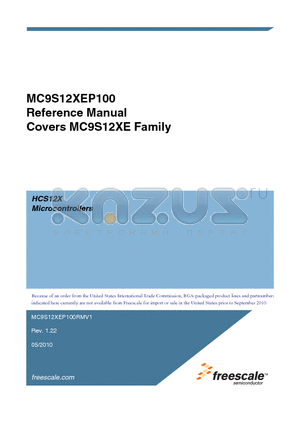 MC3S12XEP100F1VAAR datasheet - HCS12X Microcontrollers