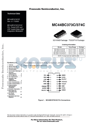 MC44BC373CDTBR2 datasheet - PLL Tuned UHF and VHF Audio/Video High Integration Modulator