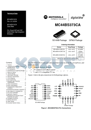 MC44BS373CAFC datasheet - PLL-Tuned UHF and VHF Audio/Video High-Integration Modulator