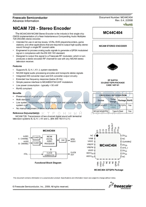 MC44C404_08 datasheet - NICAM 728 - Stereo Encoder