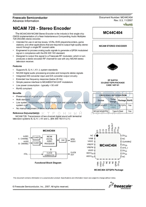 MC44C404EP datasheet - Stereo Encoder