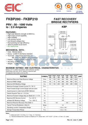 FKBP206 datasheet - FAST RECOVERY