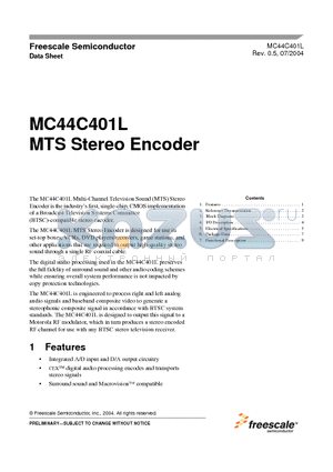 MC44C401L datasheet - MTS Stereo Encoder