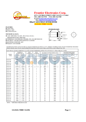 GLZ5.6C datasheet - 500mW MINI MELF ZENER DIODE