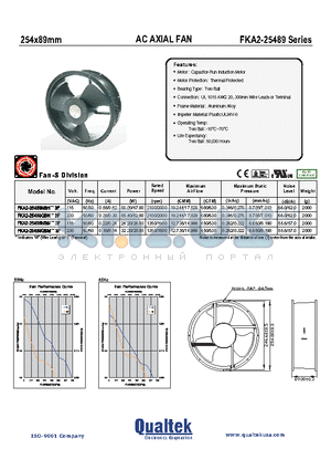 FKA2-25489NBMT3F datasheet - 254x89mm AC AXIAL FAN