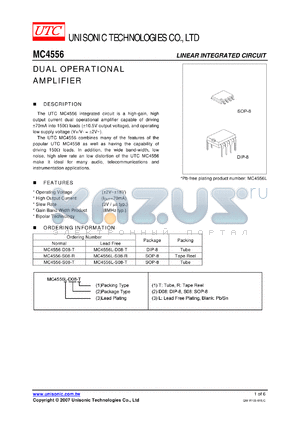 MC4556_07 datasheet - DUAL OPERATIONAL AMPLIFIER