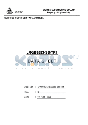 LRGB9553-SB-TR1 datasheet - SURFACE MOUNT LED TAPE AND REEL