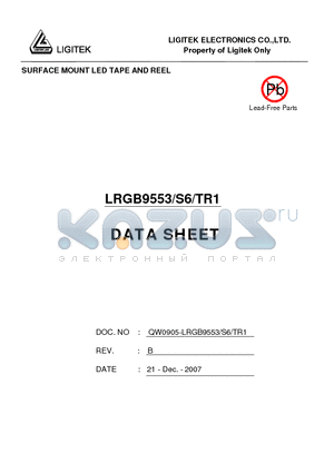 LRGB9553-S6-TR1 datasheet - SURFACE MOUNT LED TAPE AND REEL