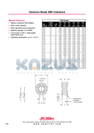 7107 datasheet - Common Mode EMI Inductors