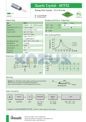 MTF32 datasheet - Quartz Crystal