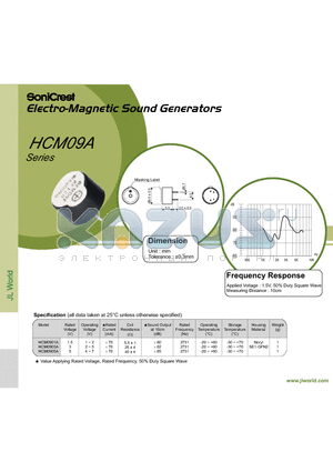 HCM0901A datasheet - Electro-Magnetic Sound Generators