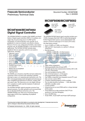 MC56F8006VLC datasheet - Digital Signal Controller