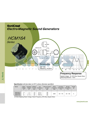 HCM1601X datasheet - Electro-Magnetic Sound Generators