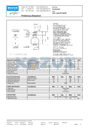 LS01-1A66-PP-5000W datasheet - LS Level Sensor