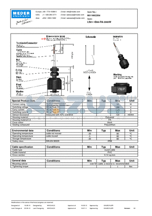 LS01-1B66-PA-2000W datasheet - LS Level Sensor
