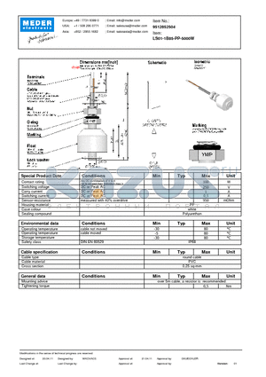 LS01-1B85-PP-5000W datasheet - LS Level Sensor