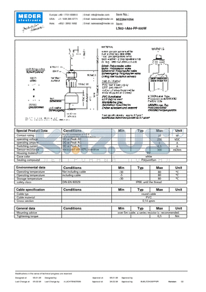 LS02-1A84-PP-500W datasheet - LS Level Sensor