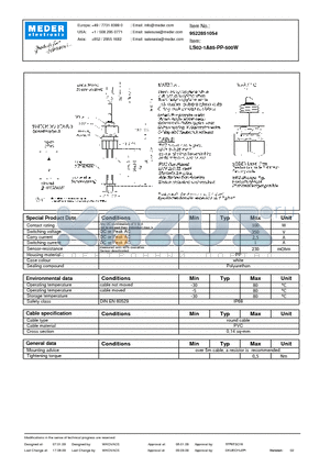 LS02-1A85-PP-500W datasheet - LS Level Sensor