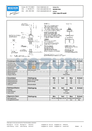 LS02-1A85-PP-500W_DE datasheet - (deutsch) LS Level Sensor