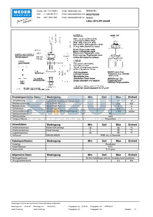 LS02-1B75-PP-3500W_DE datasheet - (deutsch) LS Level Sensor