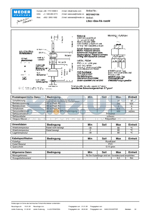 LS02-1B84-PA-1500W_DE datasheet - (deutsch) LS Level Sensor