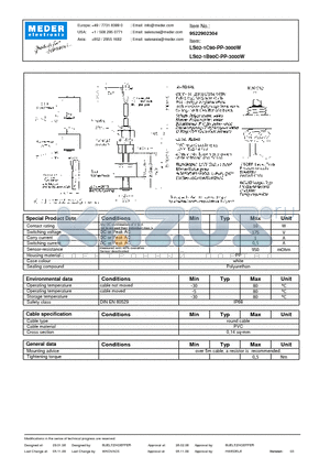 LS02-1B90C-PP-3000W datasheet - LS Level Sensor