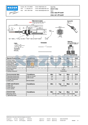 LS03-1A66-PP-500W datasheet - LS Level Sensor