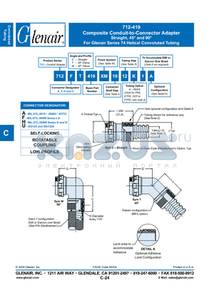 712FS419XM datasheet - Composite Conduit-to-Connector Adapter