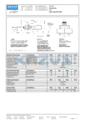 LS03-1A84-PP-500W datasheet - LS Level Sensor
