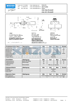 LS03-1B71-PA-5000W_DE datasheet - (deutsch) LS Level Sensor
