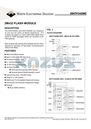 EDI7F2342MC150BNC datasheet - 2Mx32 FLASH MODULE