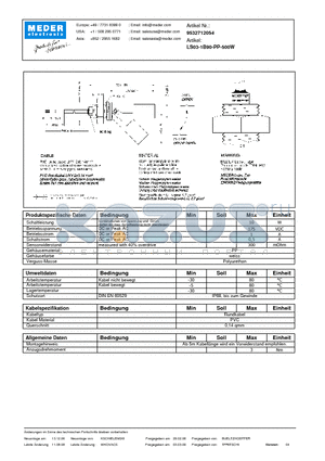 LS03-1B90-PP-500W_DE datasheet - (deutsch) LS Level Sensor