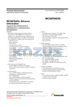 MC56F8455X datasheet - MC56F8455x Advance