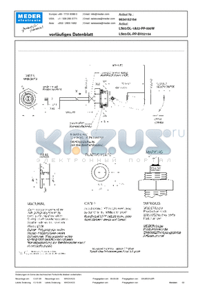 LS03-DL-PP-BV52154_DE datasheet - (deutsch) LS Level Sensor