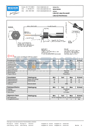 LS03-GZ-1A66-PA-3000W_DE datasheet - (deutsch) LS Level Sensor