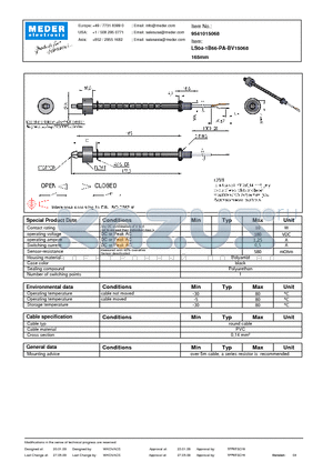 LS04-1B66-PA-BV15068 datasheet - LS Level Sensor